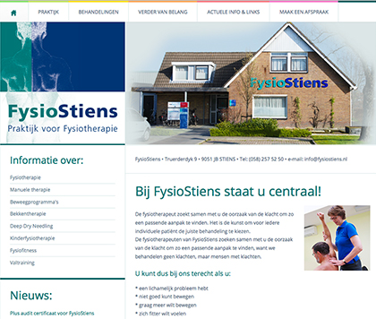 website voor FysioStiens, praktijk voor fysiotherapie